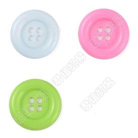 CRASPIRE 30Pcs 3 Colors Plastic Button, 4-Hole, Flat Round
