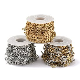 304 Stainless Steel Heart Link Chains, Soldered, with Spool