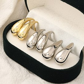 Серьги-гвоздики из латуни с микропаве из прозрачного кубического циркония с покрытием в виде капли, долговечный, без свинца и без кадмия