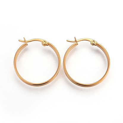Ion Plating(IP) 304 Stainless Steel Hoop Earrings