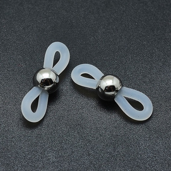 Eco-Friendly Eyeglass Holders, Glasses Rubber Loop Ends, with Brass Findings