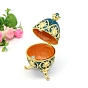 Easter Egg Alloy Enamel Boxes, with Rhinestone and Magnetic Clasp, for Ring, Neckalces, Pendant, Home Decoration