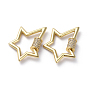 Латунные микропаве, кубический цирконий, винт, карабин, подвески с замком, для изготовления ожерелий, долговечный, реальный 18 k позолоченный, мерцающая звезда, прозрачные