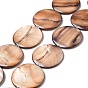 Natural Shell Beads Strands, Dyed, Flat Round