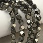 Нити из бусин из натурального золотого пирита/золотого пирита, граненые самородки бусины