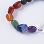 Natural Lava Rock Stretch Bracelets, with Mixed Stone