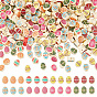 300Pcs Printed Handmade Polymer Clay Beads, Easter Eggs