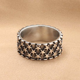 Панк-стиль 304 перстни из нержавеющей стали для мужчин, звезда