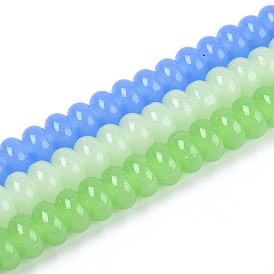 Стеклянные бусины, имитация нефрита , рондель