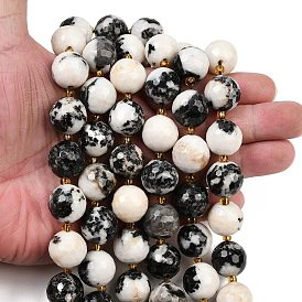 Природные зебры яшмы бисер нитей, граненые, круглые, с бисером