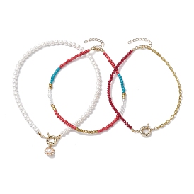 Жемчужные ожерелья из ракушек для женщин, ожерелья из семян и стеклянных бусин