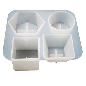 Hexagon/Square/Trapezoid Silicone Memo Holder Base Molds, Resin Casting Molds, for UV Resin, Epoxy Resin Craft Making
