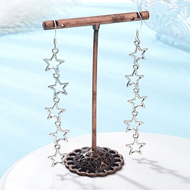 Звезда болтаться серьги сплава, с 304 нержавеющей стали серьги крючки