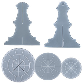 Moldes de silicona de soporte de postre de capa redonda plana, para resina uv, fabricación artesanal de resina epoxi