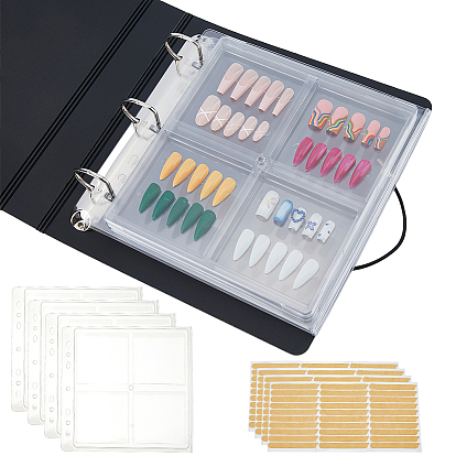 2 пакеты 5 4 пластиковые папки для хранения бейджей, прямоугольные, с 4 листами двусторонней клейкой ленты