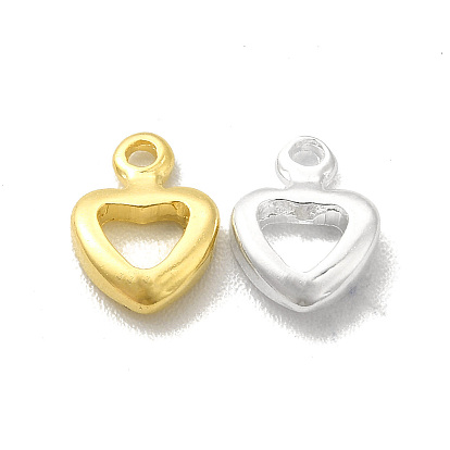 Brass Charms, Cadmium Free & Lead Free, Long-Lasting Plated, Heart Charm