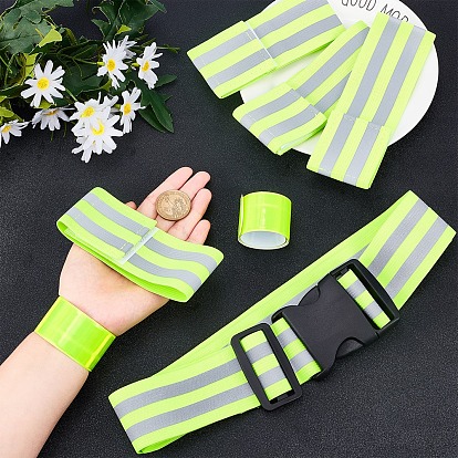 Gorgecraft 7Pcs 4 Style Polyester Reflective Hip Belt, with Plastic Buckles, Night Running
