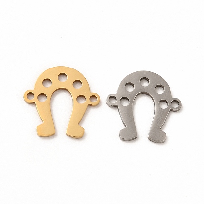201 Stainless Steel Connector Charms, Hollow Horse Shoes Links