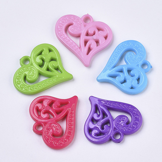 Opaque Acrylic Pendants, Heart