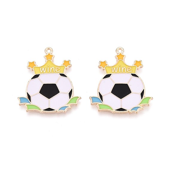 Подвески из эмали и сплава, футбольные и коронные подвески, золотые