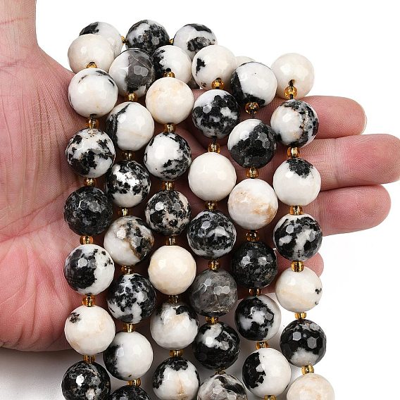 Природные зебры яшмы бисер нитей, граненые, круглые, с бисером