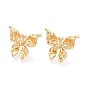Латунь серьги, бабочка, без никеля 