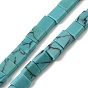Synthetic Turquoise Beads Strands, 2-Hole, Rectangle