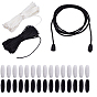 2 Bundles 2 Colors Polyester Satin Rattail Cord, with 40 Sets 2 Colors Plastic Breakaway Clasps, for Rubber Silicone Teething Necklaces, Jewelry Making