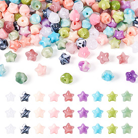 200 непрозрачные акриловые бусины, имитация драгоценных камней, звезда