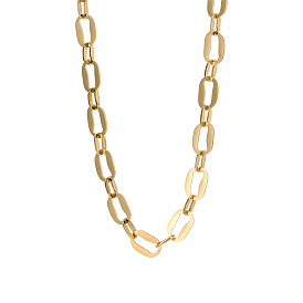 304 из нержавеющей стали овальной звено цепи ожерелья, ионное покрытие (ip)