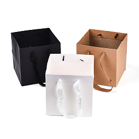 Бумажные мешки подарок торговые, с ручкой, квадратный