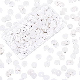 1.5 brins de perles en pâte polymère faites à la main, perles heishi, disque / plat rond