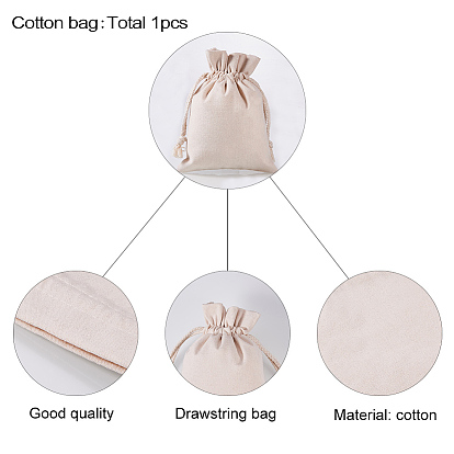 PandaHall Elite Canvas Packing Pouches and Organic Cotton Packing Pouches, Drawstring Bags