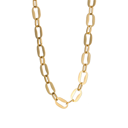 304 из нержавеющей стали овальной звено цепи ожерелья, ионное покрытие (ip)