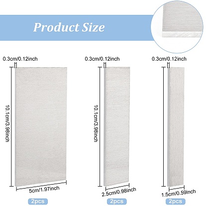 BENECREAT 6Pcs 3 Style Blank Aluminum Sheet, Rectangle