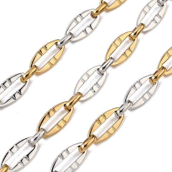 Двухцветные 304 цепи из нержавеющей стали, ионное покрытие (ip), несварные, с катушкой, овальные