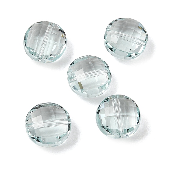 Glass K9 Glass, Imitation Austrian Crystal Beads, Flat Round, Faceted