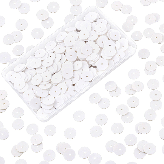 1.5 brins de perles en pâte polymère faites à la main, perles heishi, disque / plat rond