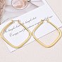 Brass Hoop Earrings for Women, Rhombus