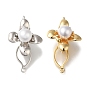 Laiton replier fermoirs, sans cadmium et sans nickel et sans plomb, Perles de nacre en plastique ABS, feuille