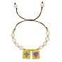 Bohemian Style Single Color Beaded Love Cross Freshwater Pearl Bracelet for Women