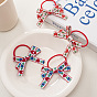 Embroidered Heart Ribbon Hair Tie with Sweet Double Ponytail - Cute and Stylish.
