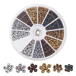 6 style couleurs opaques et peinture de cuisson et couleurs métalliques et perles de rocaille en verre de Ceylan, petites perles artisanales pour la fabrication de bijoux bricolage, ronde