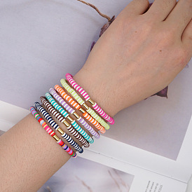 Colorful Clay Letter Bracelet - Beachy Chic Accessories for Women