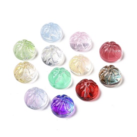 Transparent Spray Painted Glass Beads, Steamed Stuffed Bun Shape