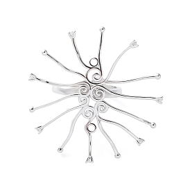 Родиевое покрытие 925 стерлинговое серебро регулируемые компоненты кольца для женщин, с микро проложить кубического циркония