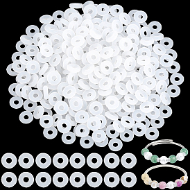 350Pcs Rubber O Rings, Donut Spacer Beads, Fit European Clip Beads