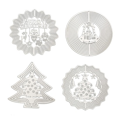 Рождество 201 подвески-соединители из нержавеющей стали с лазерной резкой, цвет нержавеющей стали, не тускнеет, гравированные металлические украшения