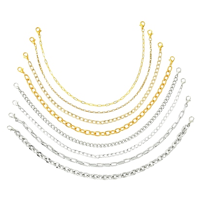 8шт. алюминиевые цепи для подвесных украшений, Сплав с застежками когтя омара