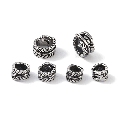 316 европейские бусины из хирургической нержавеющей стали, бусины с большим отверстием, лист